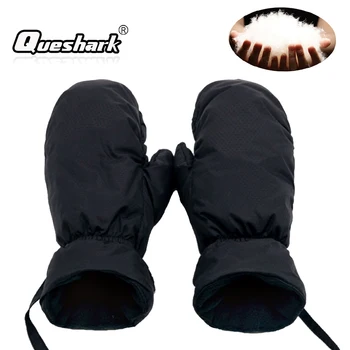 

Queshark Women Men Kid Winter Skiing Gloves 90% White Duck Down Feather Cycling Gloves Waterproof Windproof Thick Riding Gloves