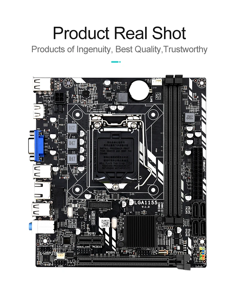 LGA 1155 Motherboard for Intel Core i7 / i5 / i3 / pentium / celeron LGA1155 DDR3 M-ATX Intel Motherboards H61 the best pc motherboard