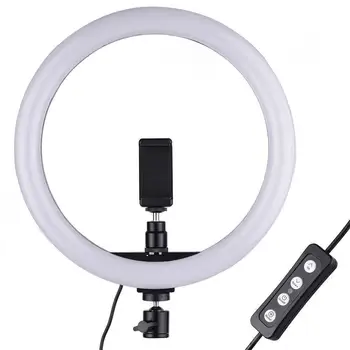 

Portable Selfie Video Ring Light Dimmable 24W LED Lamp Ring Light Camera Phone Photography Enhancing with Phone Holder ringlight