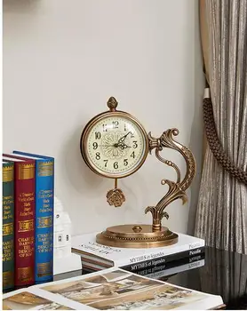 

Alloy European-style clock living room home table with clocks creative decoration