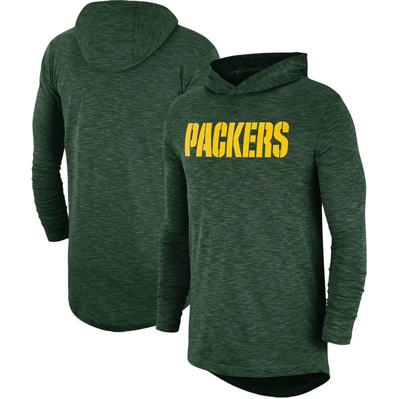 Green Bay Толстовка для американского футбола, зеленая толстовка с капюшоном и длинным рукавом - Цвет: 1