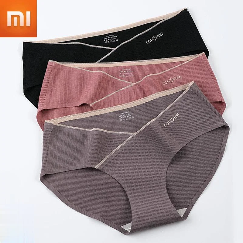 Трусы женские хлопковые Xiaomi Mijia бесшовные с низкой талией дышащие большого