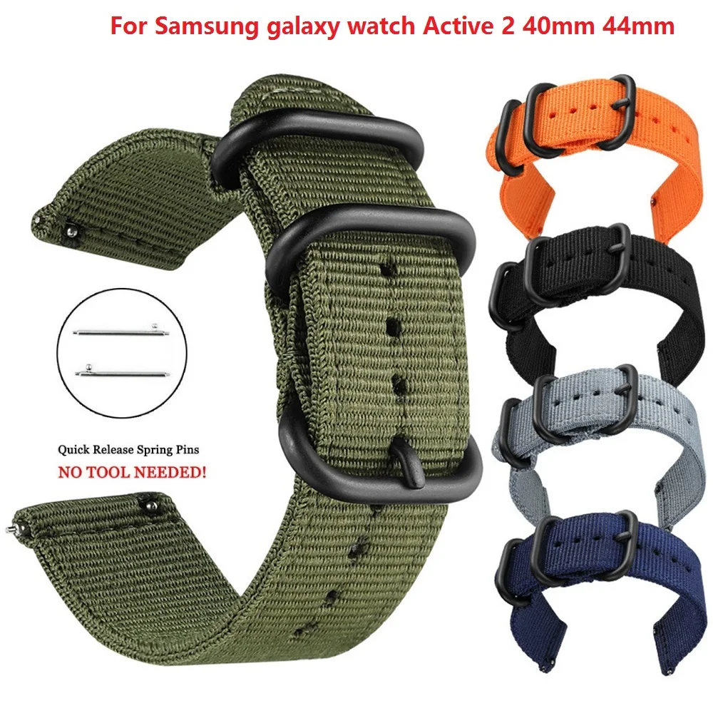 Active2 20mm Watch Strap Band For Samsung galaxy watch Active 2 40mm 44mm correa pulseira nylon watchband Huami Amazfit GTS | Наручные