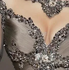 Длинное Бандажное платье vestidos formales, роскошное платье с кристаллами и длинным рукавом, платье с цветами и бисером для матери невесты