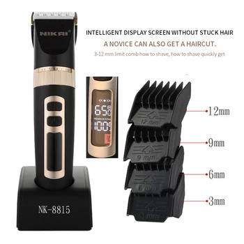 

Professional Hair Trimmer Rechargeable Men Grooming Clipper LED Speed/Power Display Haircut Machine 110-240V EU Plug