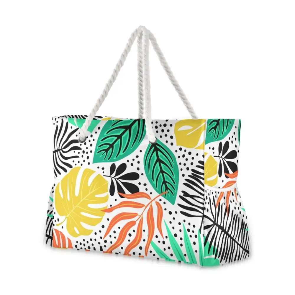 Fashion Folding Women Big Size Handbag Tote Ladies Tropical Plants Printing Nylon Graffiti Shoulder Bag Beach Bolsa Feminina| | - AliExpress