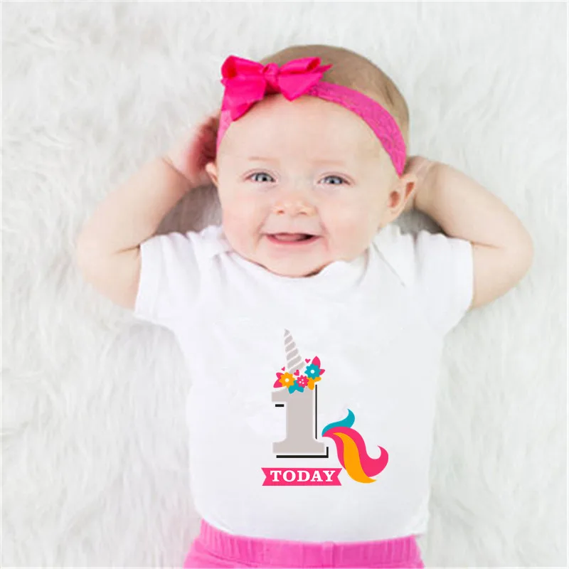 

Cotton Newborn Infant Clothes Cute Cartoon Unicorn 1st Baby Bodysuit Soft Breathable Baby Boys Girls Onesie Playsuit for 0-18M