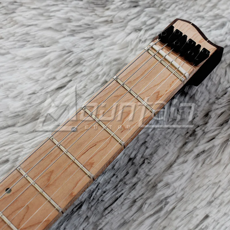 Горная безголовая гитара 6 струнная электрическая fanned fret alder body стеганая клена