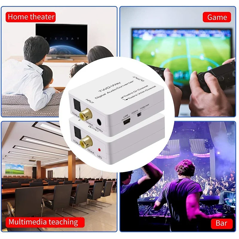 Optical To Coax Bi-Directional SPDIF Toslink Coaxial Swtich Digital Audio Converter Splitter Adapter | Электроника