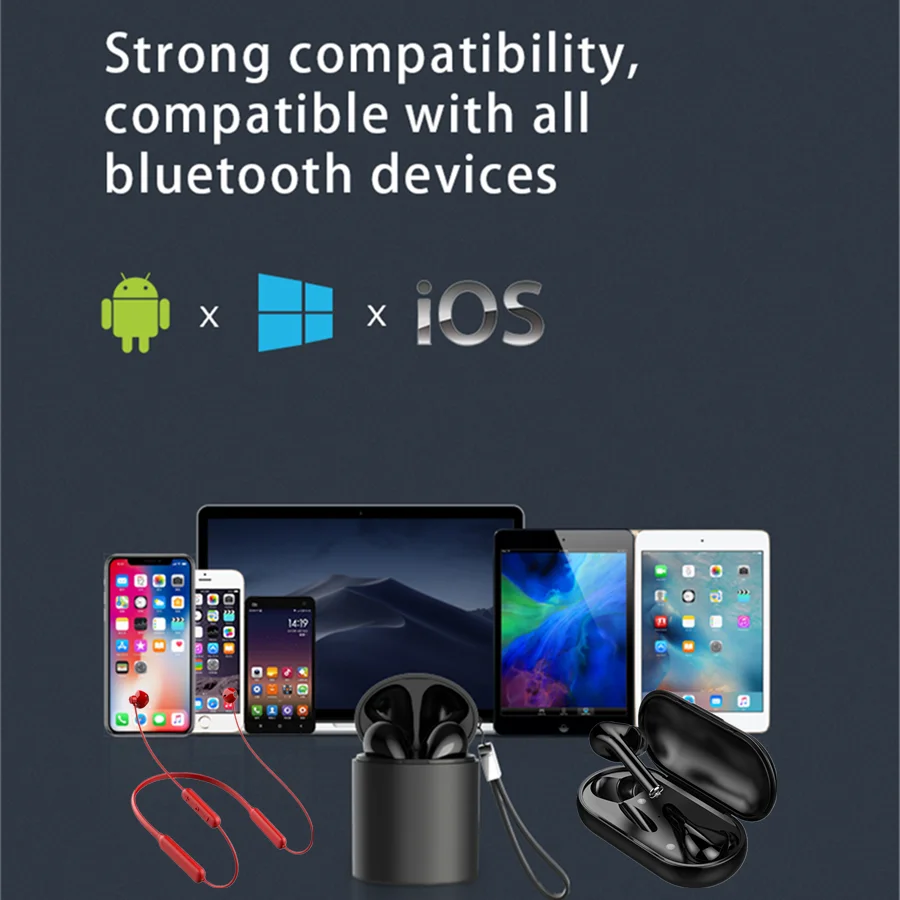 Горячие Bluetooth наушники беспроводные Bluetooth 5,0 гарнитура водонепроницаемые Handfree интеллектуальные зарядки Бин Беспроводные наушники