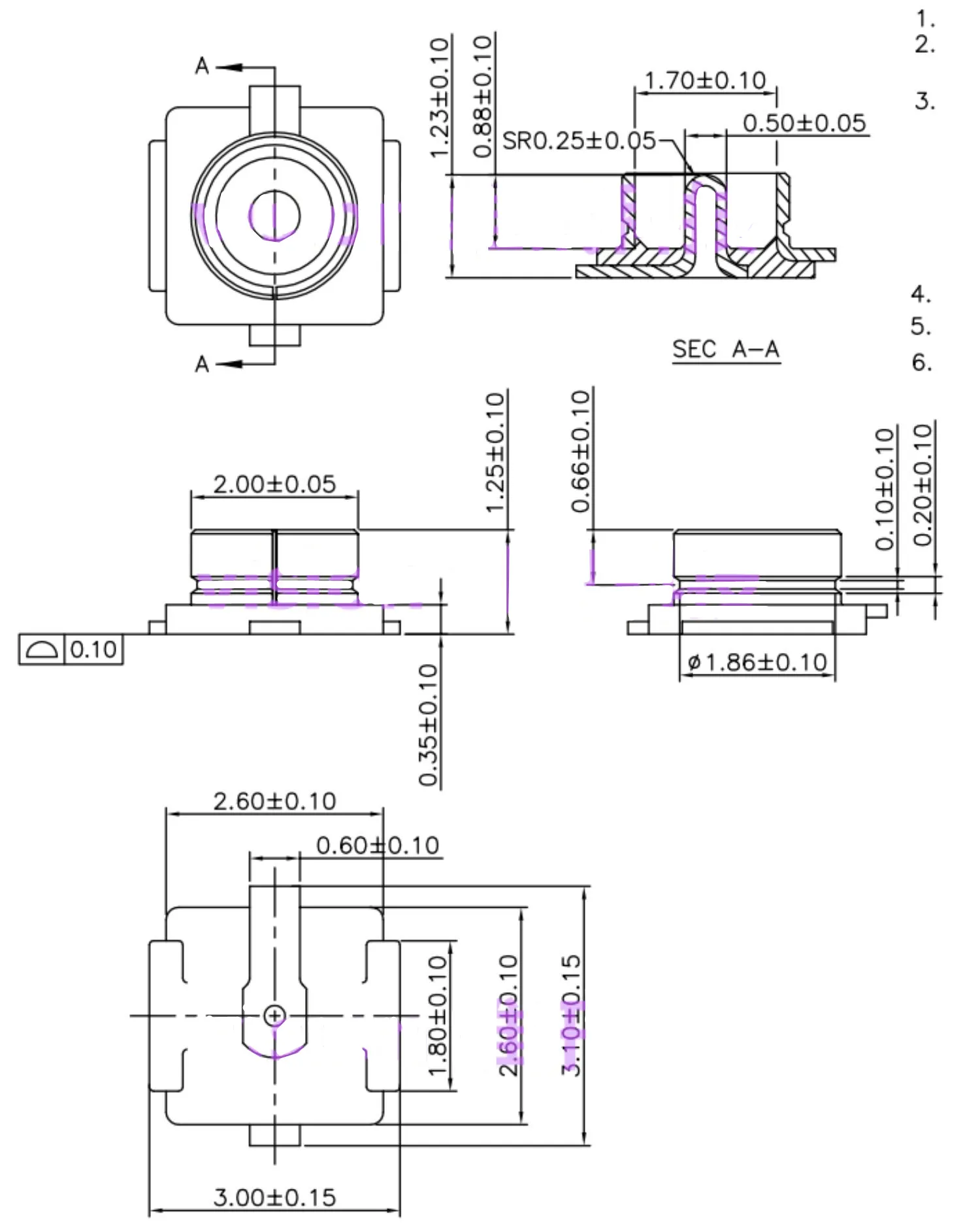 Рисунок 2 - U.FL сиденье IPEX/разъем IPX RF