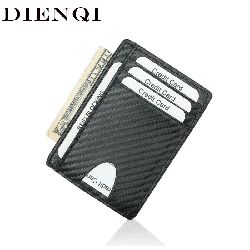 

DIENQI 2020 Minimalist Slim Leather Wallet For Men Women Thin Mini Small Wallet Male Female Coin Purse Money Bag Waller Walket