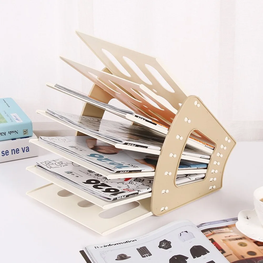 

Simple wrought desktop storage rack shelf file large magazine storage box office rack Stationery Organizer