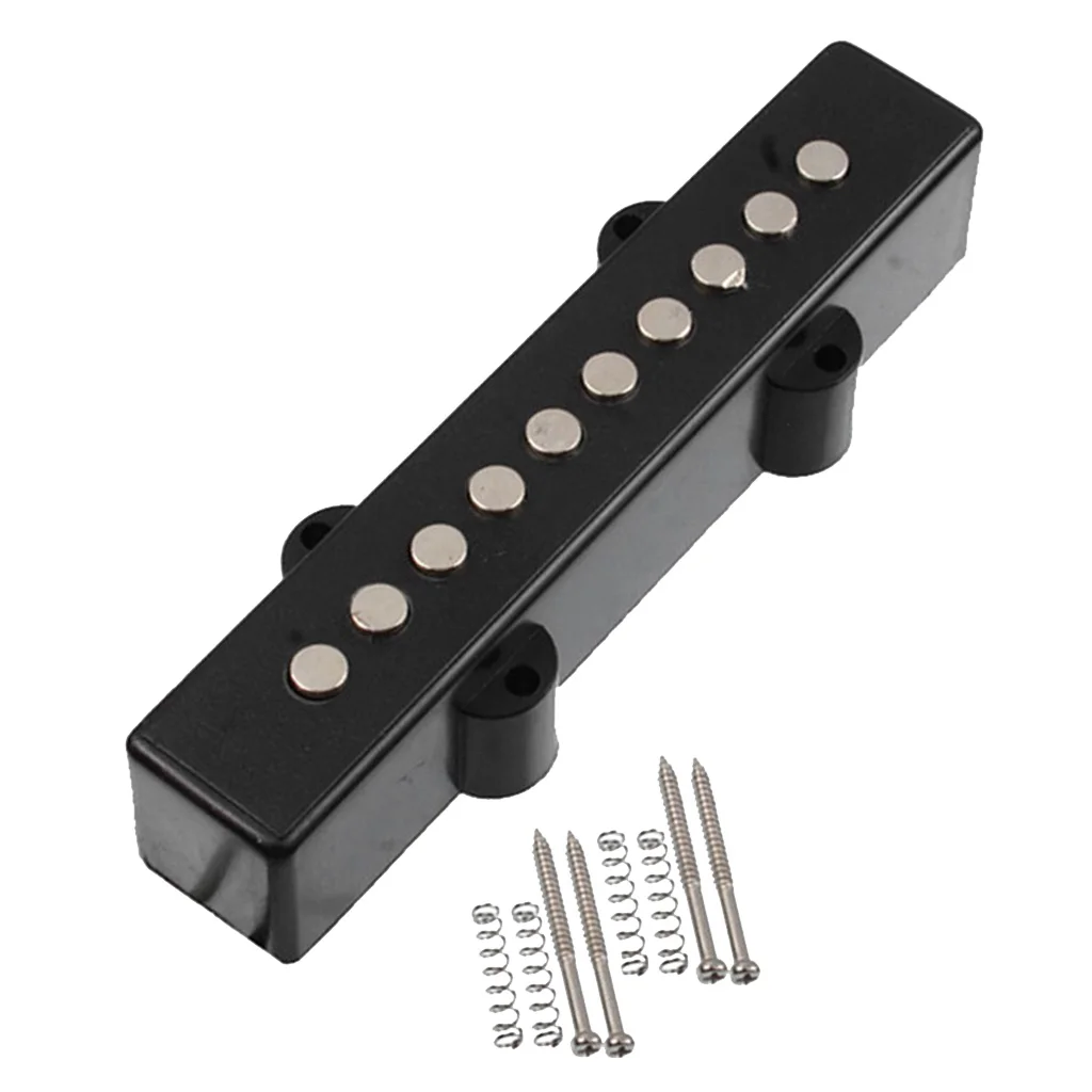2Pcs Guitar Double Coil Bridge And Neck Pickup Pickup Set For 5 String E-Bass, Black
