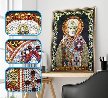 

New 5D DIY Diamond Painting Cartoon Religious Character Pattern Special Shape Diamond Cross Embroidered Crystal Diamond Embroide