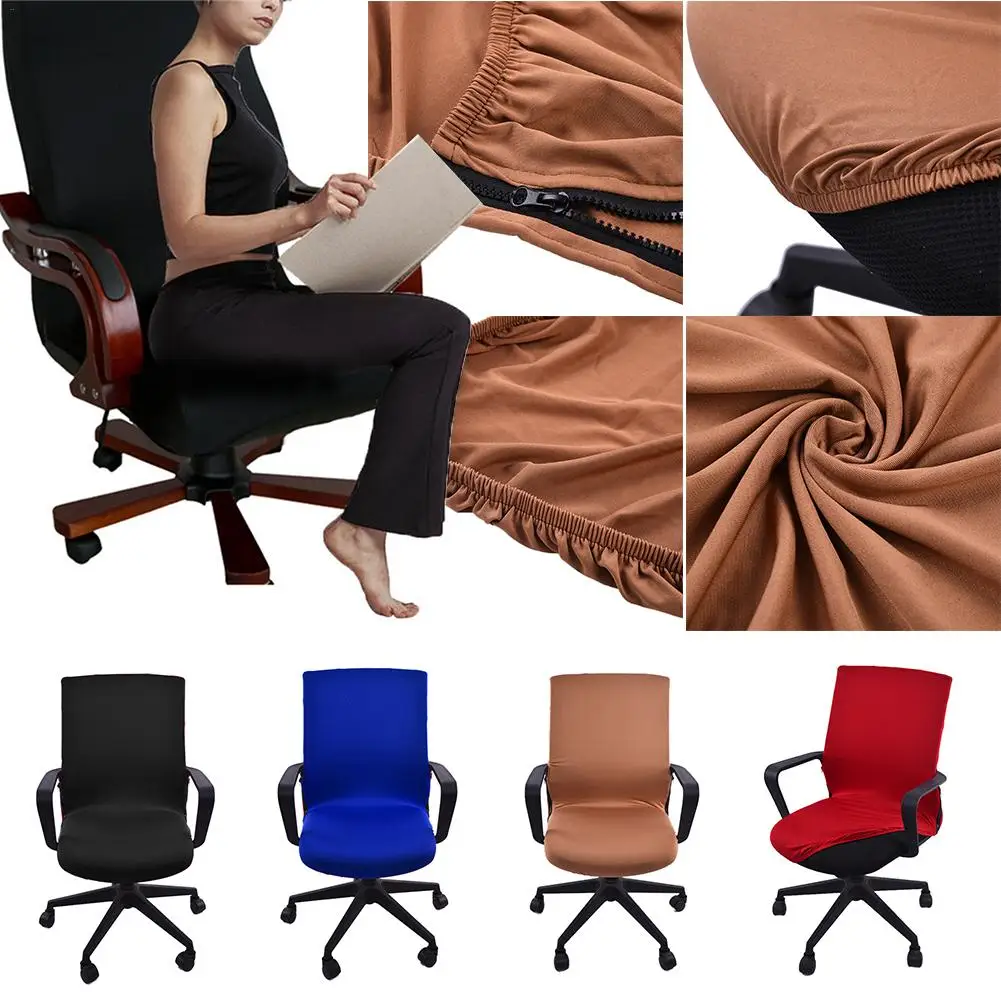 

Siamese Office Chair Cover Swivel Chair Computer Armchair Protector Executive Task Slipcover Internet Bar Back Seat Cover