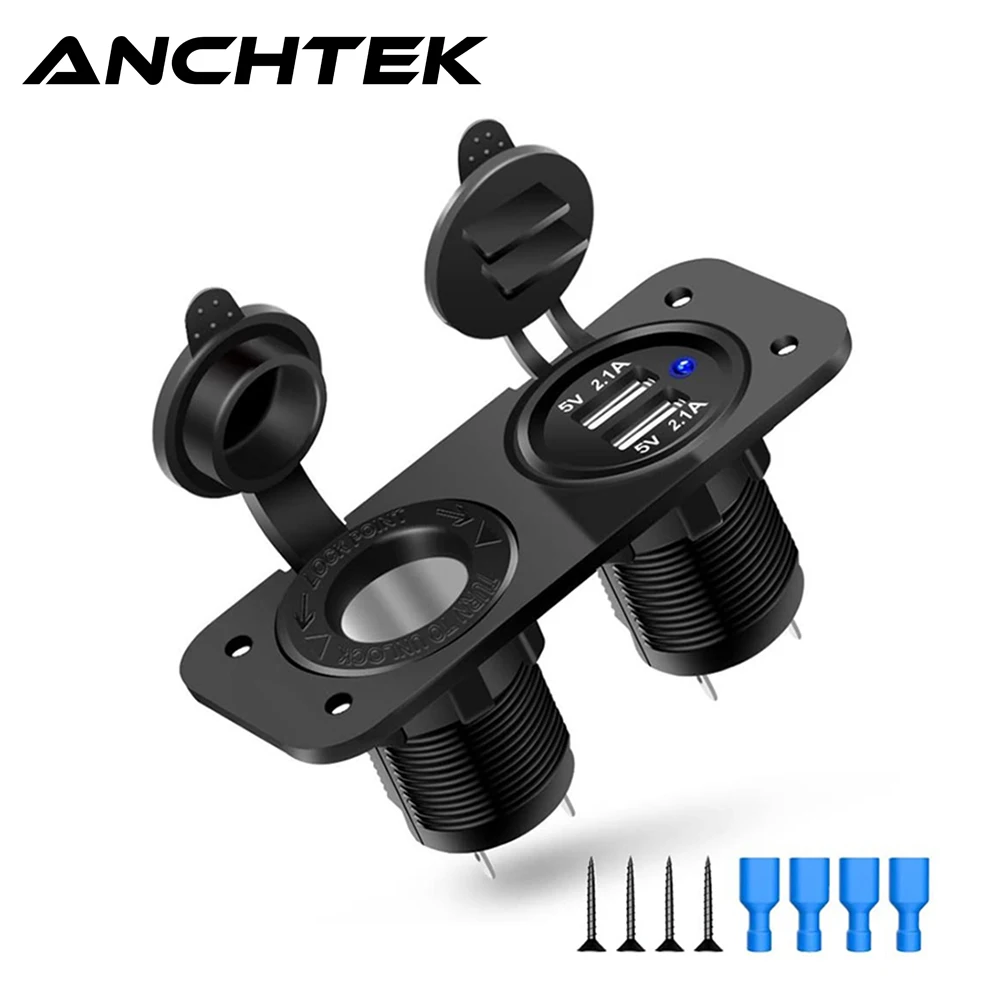 Разветвитель Anchtek для двух USB-устройств 12 В зарядное устройство адаптер питания
