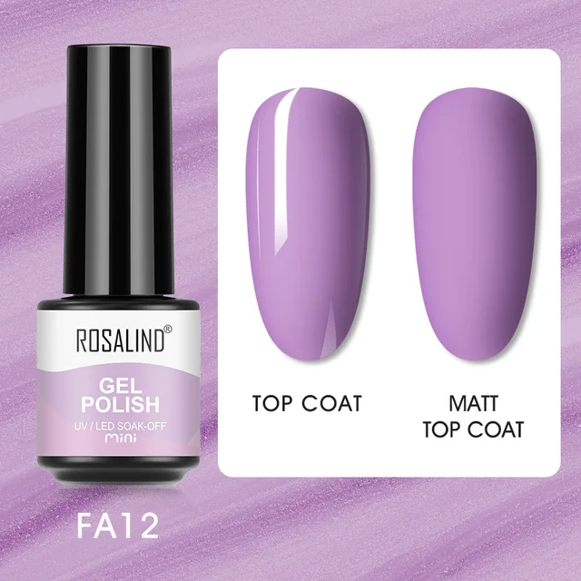 ROSALIND Nail Gel Polish Neon Luminous Hybrid Varnish Manicure Semi Permanent UV Gel Nail Art Base Top Coat Gel Nail Polish New FXA-FA12