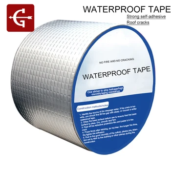 

Newly Aluminum Foil Butyl Rubber Tape Self Adhesive Waterproof Tapes For Roof Pipe Repair Caulking Fix Duct Tape Repair Tape