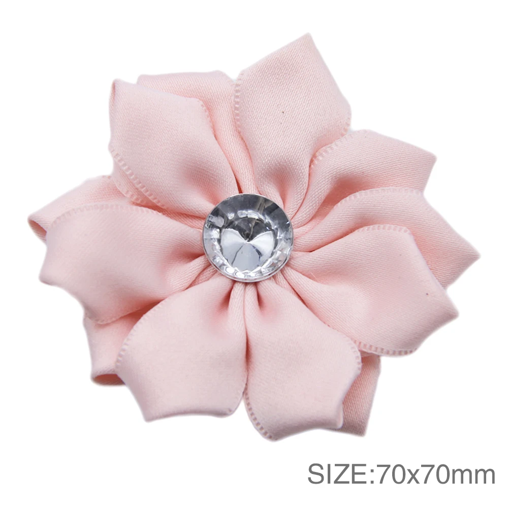 David accessories 70x70 мм 25 шт./лот горный хрусталь самодельные тканевые цветы заколка для волос обувь Материал свадебное украшение ручной работы, 25Yc7400