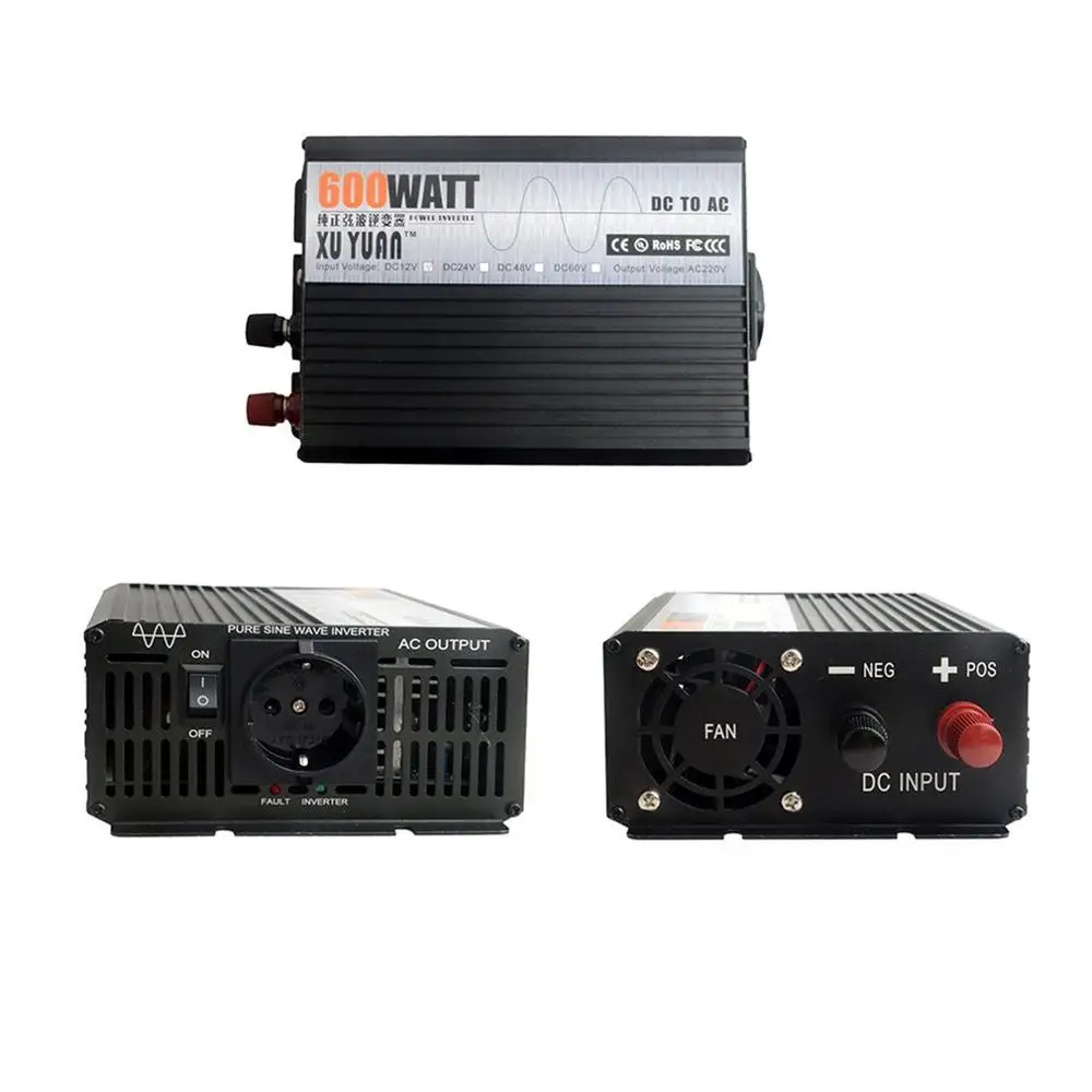 3000W 12 V-220 V автомобильный Мощность преобразователь Зарядное устройство адаптер с немодулированным синусоидальным сигналом с вилкой европейского стандарта, интеллигентая(ый) защиты