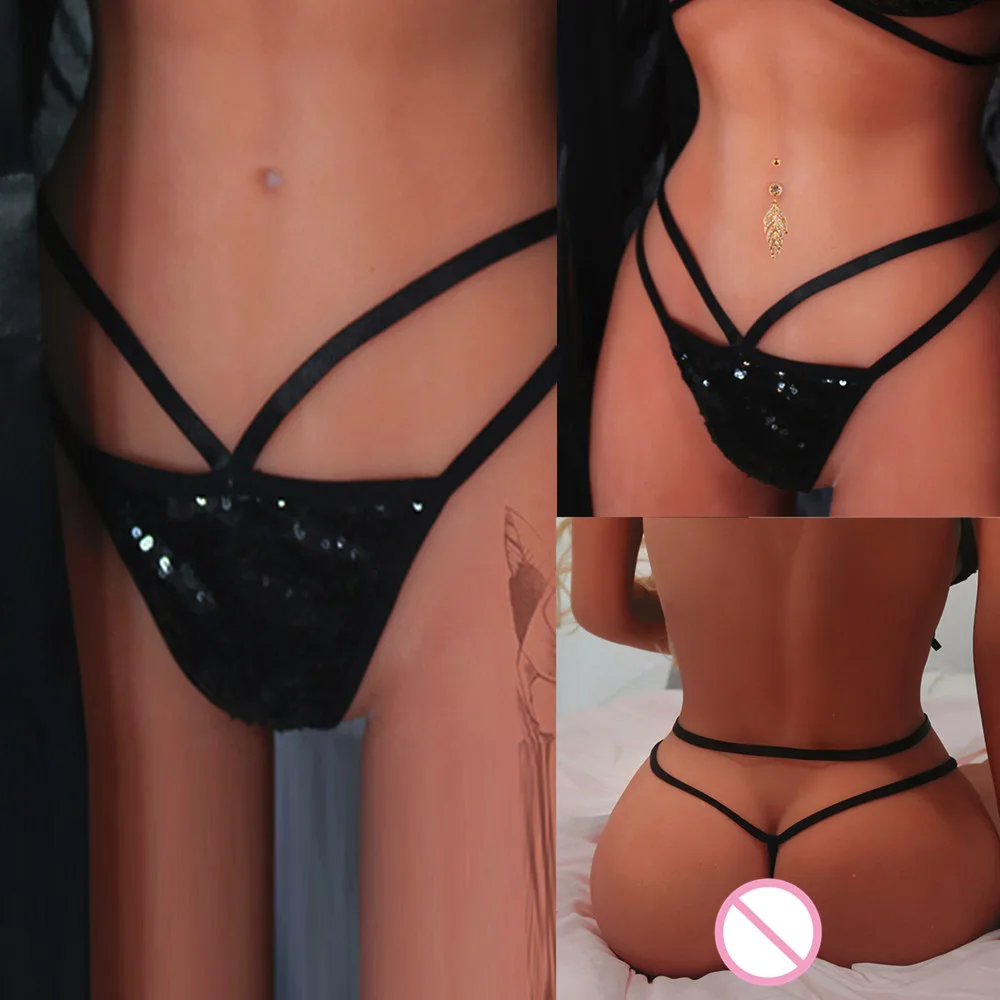 Underpant Sequins G-String Sexy T-back Lingerie  (3)
