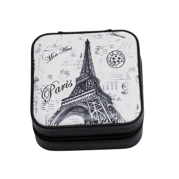 

Makeup jewelry case box organizer storge case With Zipper Travel Portable Jewelry Box