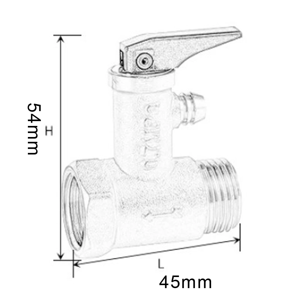 1/2 Inch DN15 Brass Valve Water Heater Safety Spring Type Safety Pres