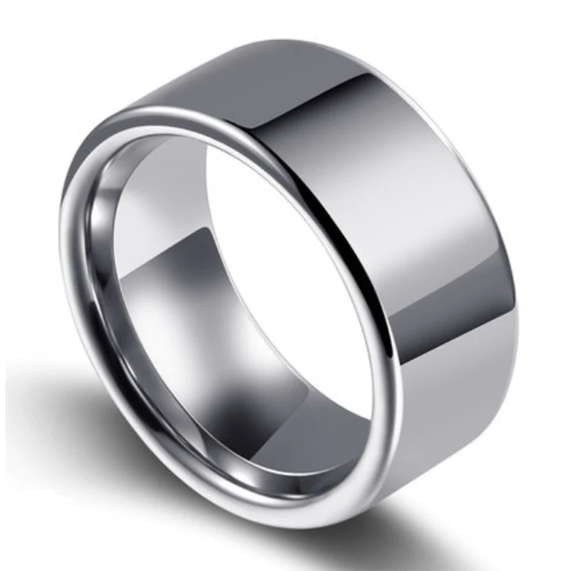 

10mm Tungsten Carbide Ring Men Engagement Wedding Band Flat Polished Shiny Comfort Fit
