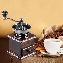 Классическая деревянная мини ручная кофейная мельница из нержавеющей стали, ретро мельница для специй