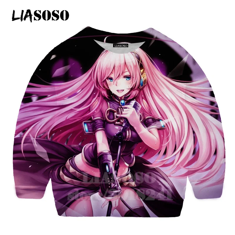 LIASOSO детей толстовки 3D принт аниме девочка Hatsune Толстовка Miku в уличном стиле для детей мальчиков и девочек Повседневное Топ для маленьких детей, свитер для подростков B174-22 - Цвет: 12