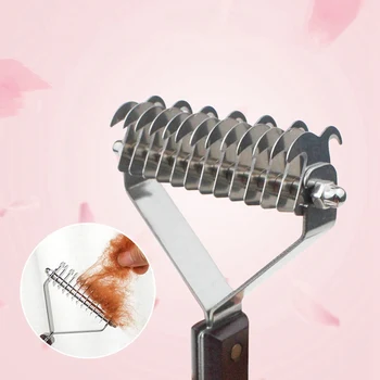 

Pet Dog Grooming Shedding Tools Cat Hair Removal Comb Brush Accessories Wooden Handle Pet Hair Brush Comb Pet Products