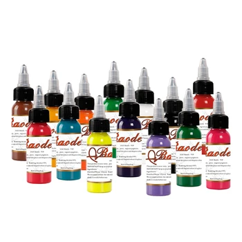 

1oz / Bottle 14 Colors Tattoo Pigment Body Painting Tattoo Ink Pigment Kit Permanent Makeup Pigment Ink for Tattoo Machine