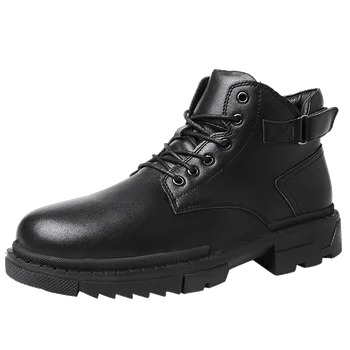 

Men Boots Anti-Skidding Leather Shoes Men Popular Comfy Spring Autumn Men Shoes Warm Winter Snow Boots Durable Outsole %6070