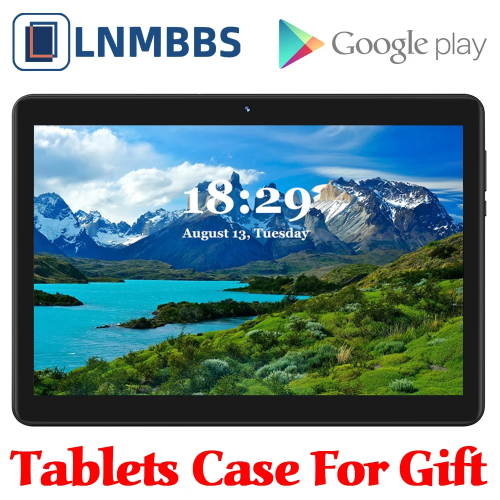 

LNMBBS W116 Tablet 10.1 inch 4GB/32GB Tablet PC Android 9.0 MTK6737 Quad Core BT GPS Phablet Dual SIM Card Dual Cameras tablets