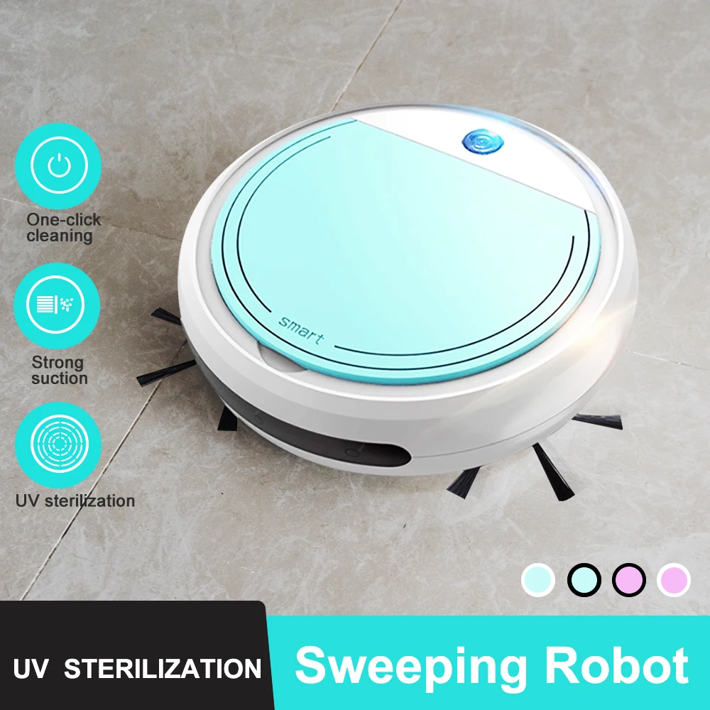 

JuneJour Robot Vacuum Cleaner &Wet Mop Simultaneously For Hard Floors&Carpet Run 100mins before Automatically Charge 3w