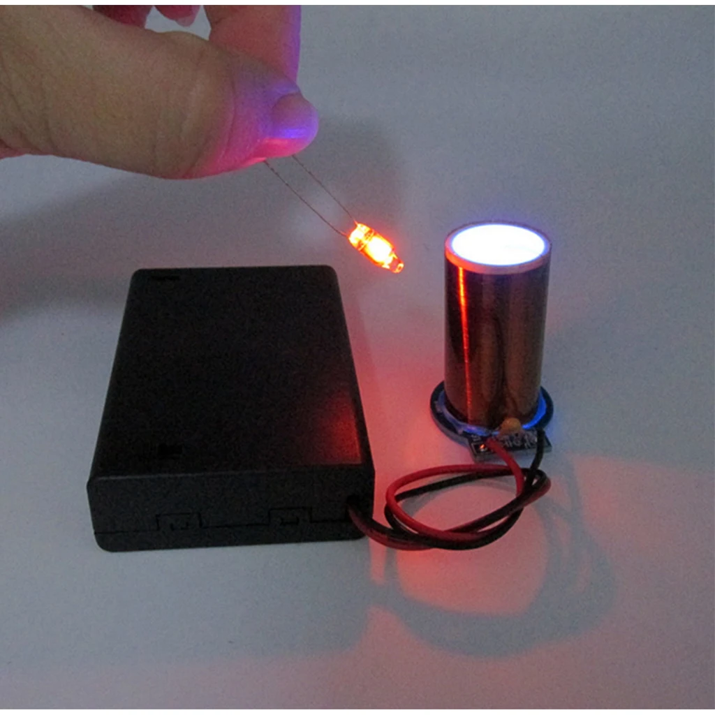 Assembled Mini Tesla Coil Kit Wireless Transmission Experiment Model for Beginner Student Experiments Curriculum Design