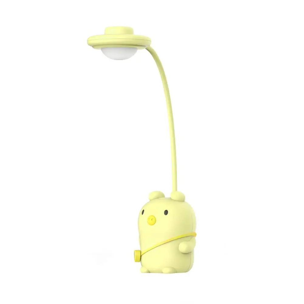 yellow DishyKooker Pet Свинья настольная лампа обучения светодиодный складной зарядка через usb ребенка Escritorio ночной Светильник - Испускаемый цвет: yellow