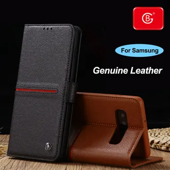 

For Samsung S10+ S10 Plus Genuine Leather Wallet Case 360 Shockproof Phone Case For Galaxy S10 E Full Protector Flip Cover Cases