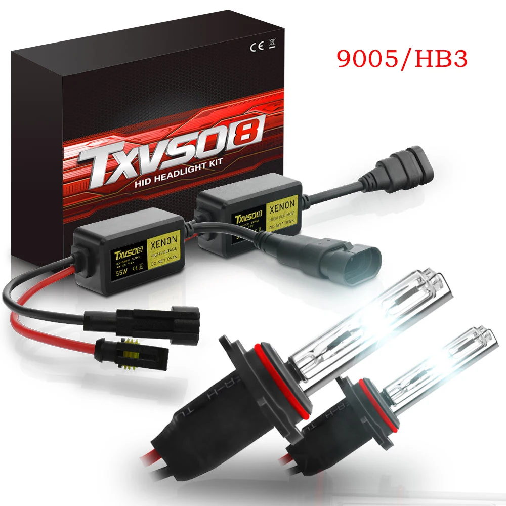 TXVSO8 9005 HB3 Тип HID комплект автомобильных фар 2 шт 55 Вт ксеноновые лампы с балластом