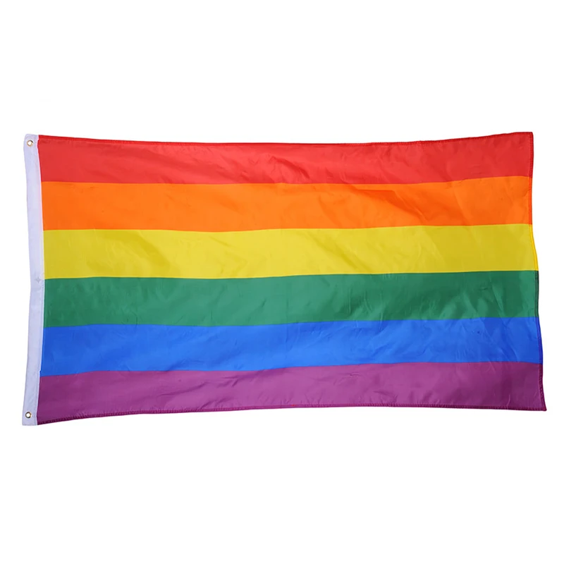 

Rainbow Polyester Flag Lesbian Gay Pride Peace Flags Banner Homosexual Party Decor Parade Flags Bunting Home Decor 3 Sizes