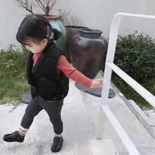 Детский утепленный хлопковый жилет с лошадкой для маленьких детей Зимний стильный бархатный жилет для девочек 9342