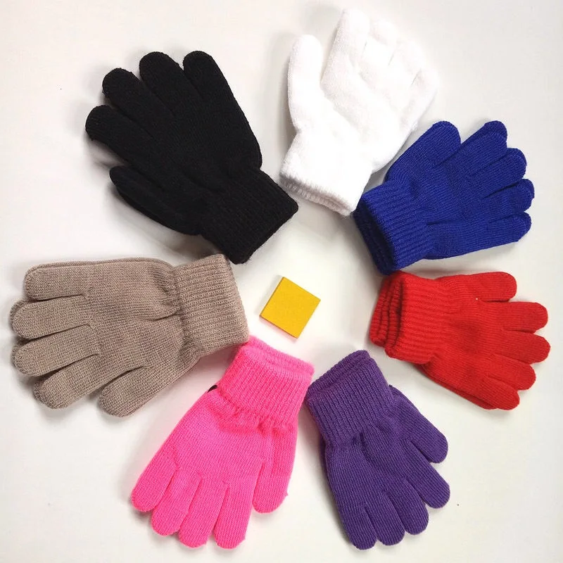 Детские теплые перчатки на осень и зиму, с эластичным теплым эффектом, подходят для детей 3-12 лет, мальчиков и девочек