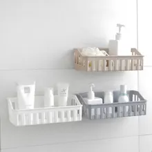 Полка для ванной комнаты без отверстий, предметы для туалета, пластиковая настенная полка, чтобы получить корзину, полоскание