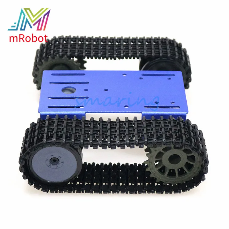 TP101 Aluminum Alloy Metal Robot Tank Chassis Kit Smart Tracked Vehicle 2pcs 12V Motors DIY for Android