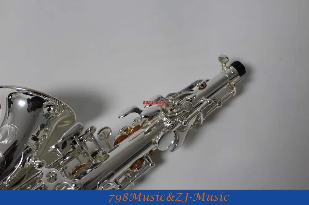 Профессиональный Серебряный никель сопрано саксофон Eb sax черный корпус ключ высокий F# W/чехол бесплатно LORICO кольцо саксофона немой L-RS