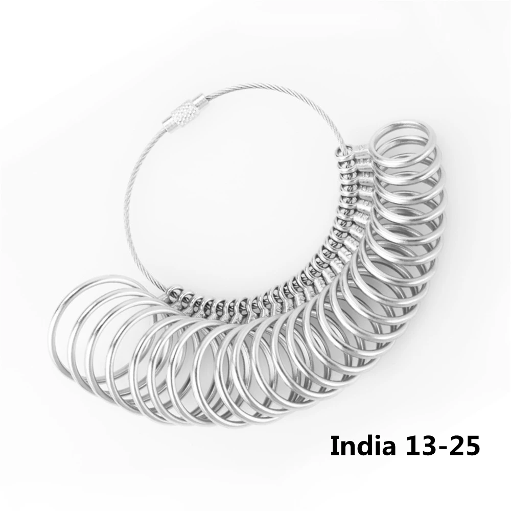 טבעת סייזר מדידת סולמות ערכת כלים בריטניה A-Z ארה"ב האיחוד האירופי גברים אצבע טבעת גדלים מד סט מתכת אצבע למדוד שינוי גודל מדידת נשים