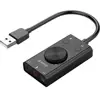 External USB Sound Card Stereo Mic Speaker 3.5mm Headset Audio Jack Cable Adapter Switch Volume Adjustment Free Drive