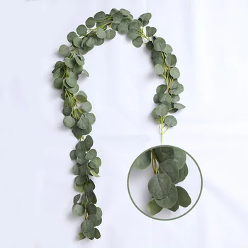 

Simulation Rattan Eucalyptus Leaves Rattan round Leaf Money Leaf Rattan Ceiling Decorative Plant Wall Decoration