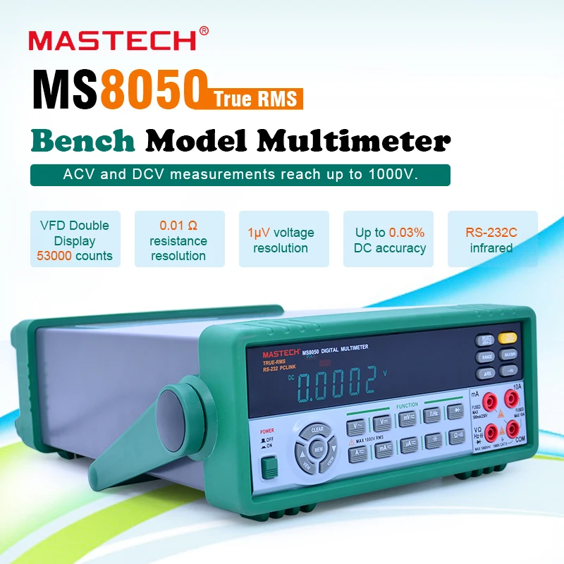 MASTECH MS8050 профессиональный настольный цифровой мультиметр Автоматический